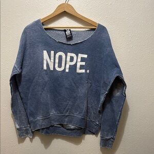 Casual Blue Crew Neck Sweater with Vintage Look